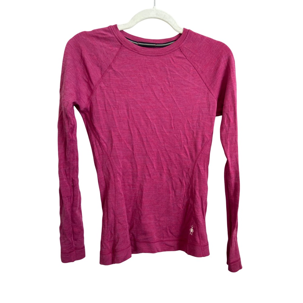 Smartwool Merino 250 Base Layer Top Pink Long Sleeve Wool Shirt Womens Small